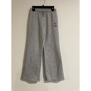 Cat Jack Cherry Wide Leg Sweatpants girls  Grey Fleece joggers pants Lounge